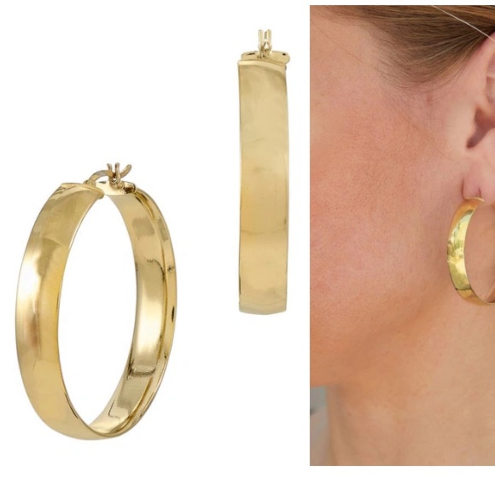 SAVVY CIE JEWELS
18k Gold Plated Sterling Silver Hoop Earrings In Yellow